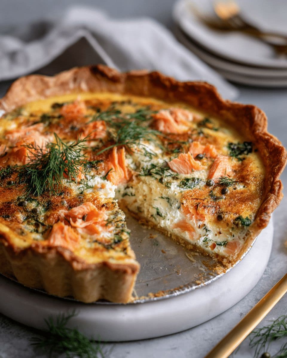 Salmon Potato and Dill Tart