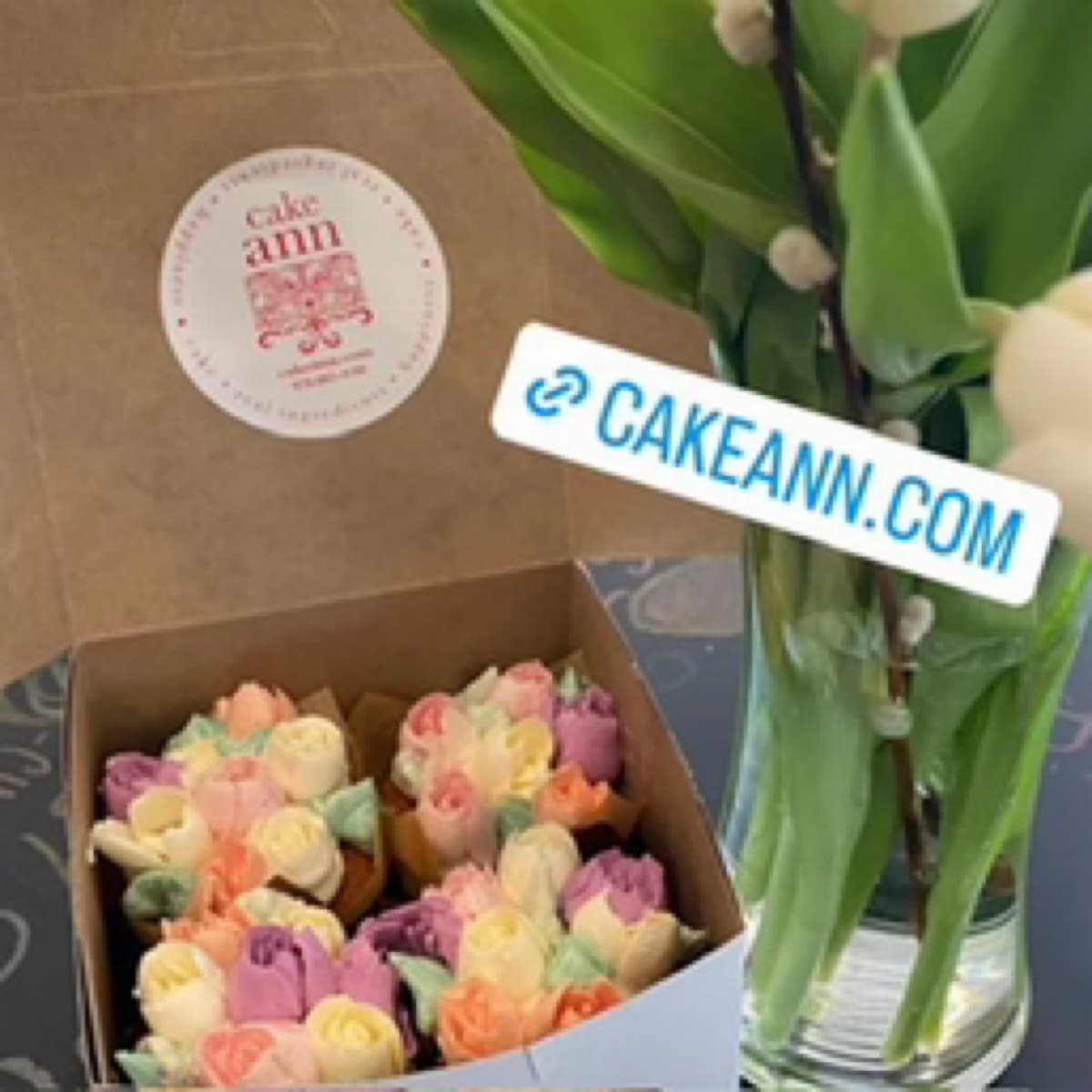 Box of Flower Cupcakes